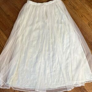 VTG EUC Mint Green Floral Damask w/White Sheer Overlay Back Zip Sz XL /VTG 16